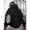 Dragon Element Print Pocket Hooded Sweatshirt Is Suitable for Daily Holiday Outdoor Wear, Autumn And Winter Thickened Men'S Print Hoodie
