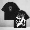 T-shirt Unisex in Puro Cotone Lavato Vintage Stile Harajuku Larga Uomo Donna con Stampa Anime di One-Punch Man Genos