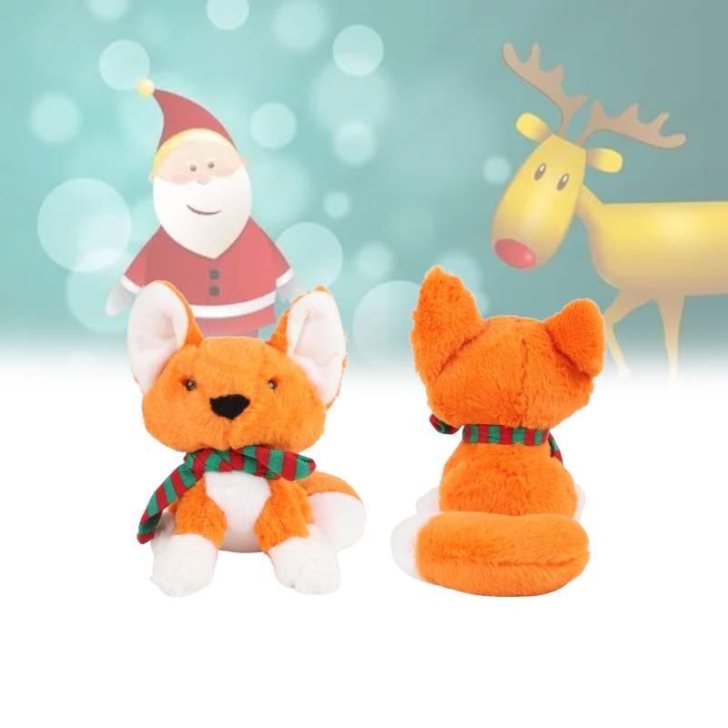 Fox Scarf Christmas Plush Toy Girl Children Birthday Holiday Gift Doll Decorated