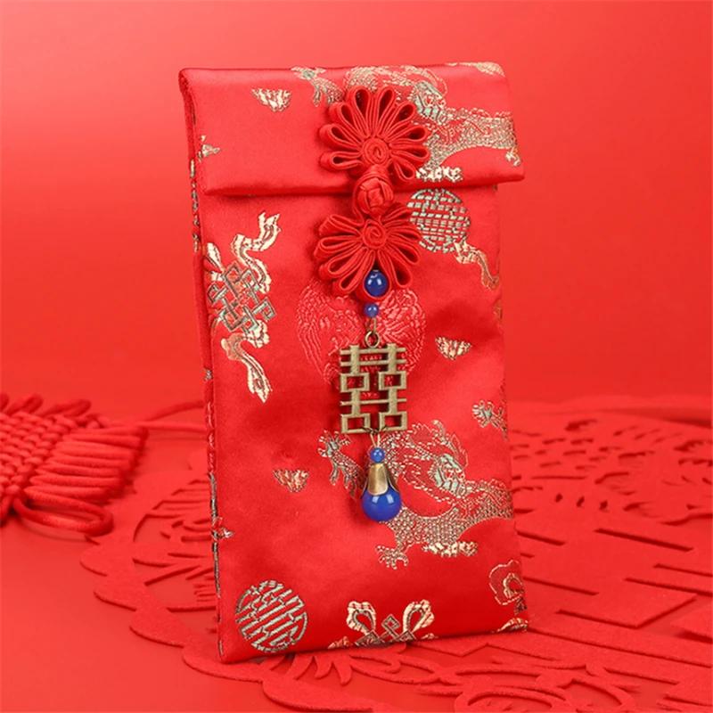 Chinesische Knotenstickerei Roter Umschlag Verlobungsgeschenk Hochzeit Frühlingsfest Beste Wünsche Chinesische Hochzeit Neujahr Rote Umschläge