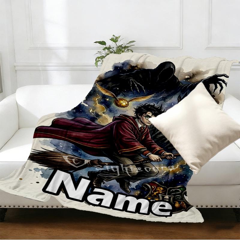Custom Name Personalized Harry  Potter Print Blankets, Home Decor, Bedroom, Sofa, Camping, Couch, Gifts for Birthday Christmas