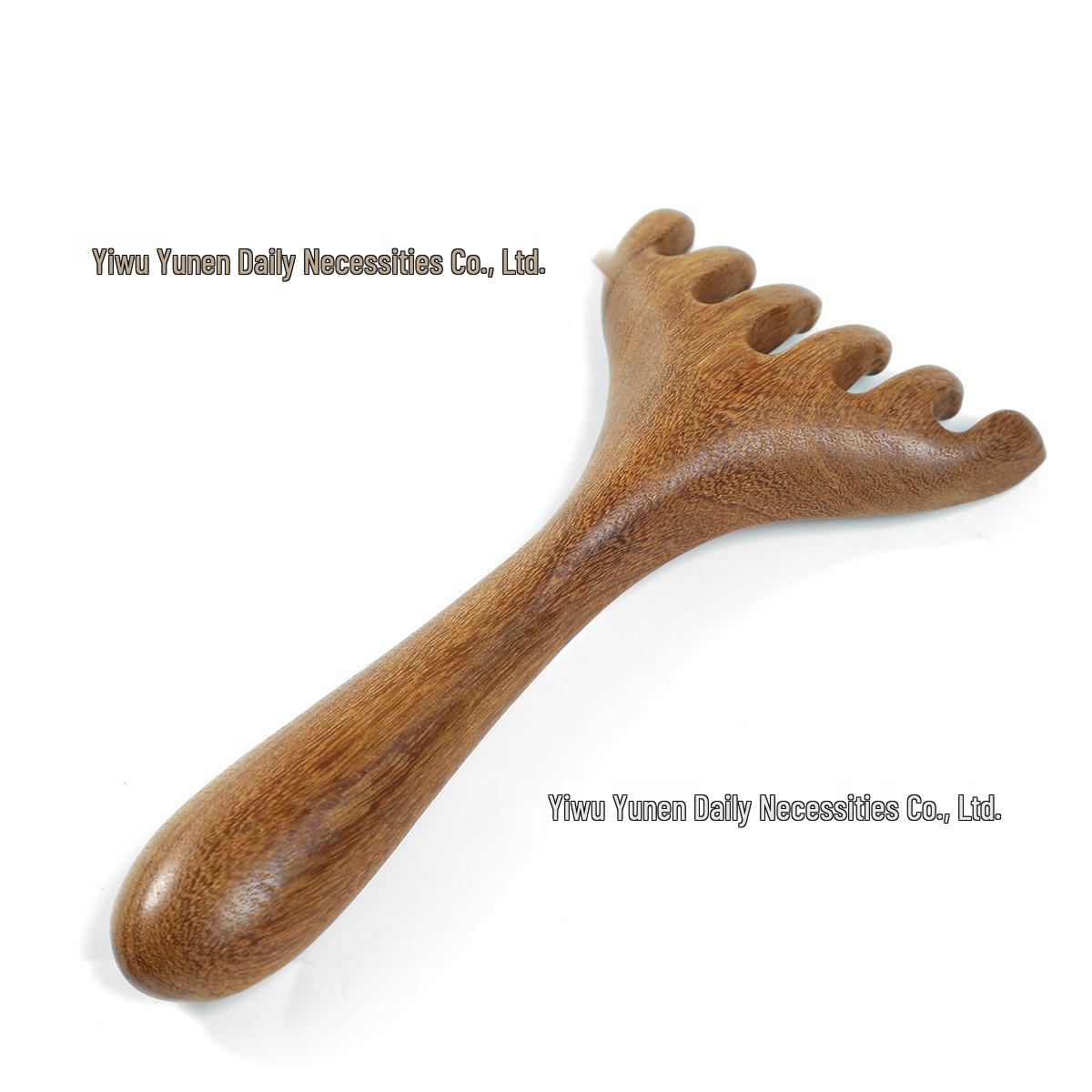 

Golden Sandalwood Thickened Five-Tooth Round Scalp Massage Comb Five-Claw Comb