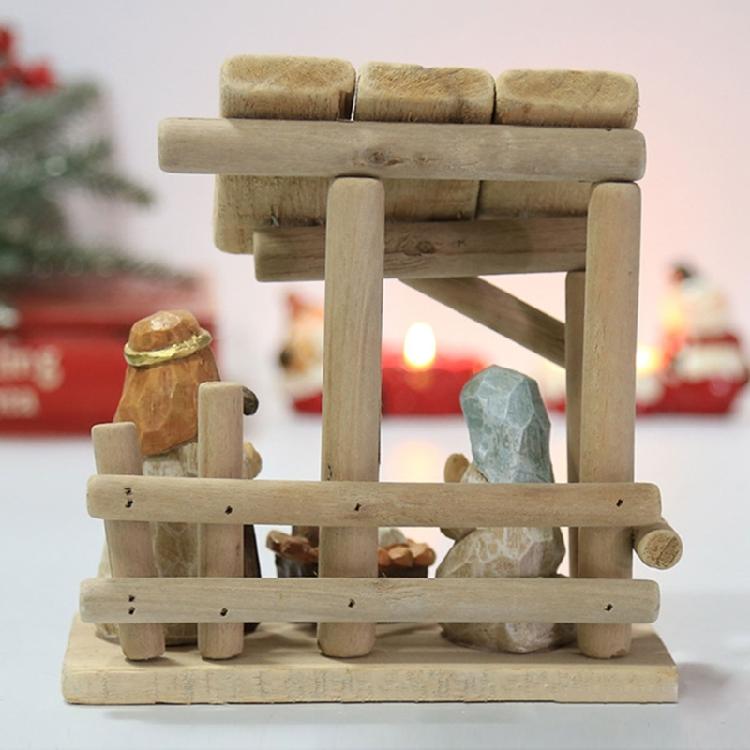Christ Nativity Statue Scene Baby Jesus Manger Catholic Church Decoration