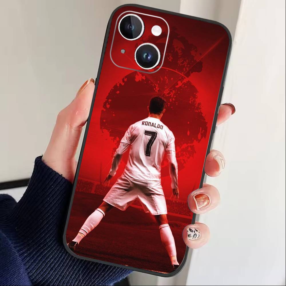 Player R-Ronaldo C-CR7 Phone Case For iPhone 17 16 15 14 13 12 Max Plus Silicone Black Cover iPhone14
