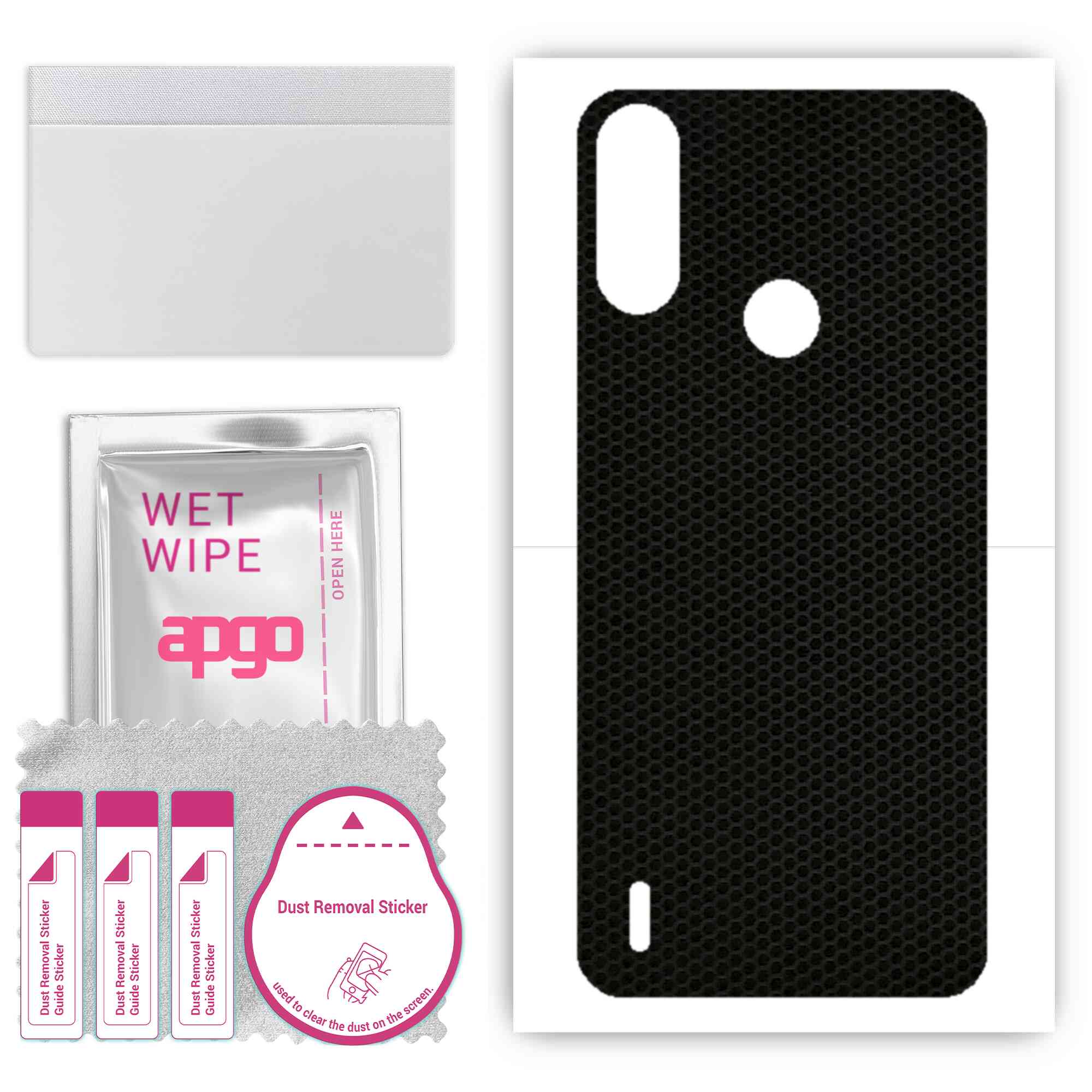 

apgo Protective Skin Sticker for the back compatible with Motorola Moto E7i Power, Wrap Film, Foil, Vinyl - Pattern Matrix