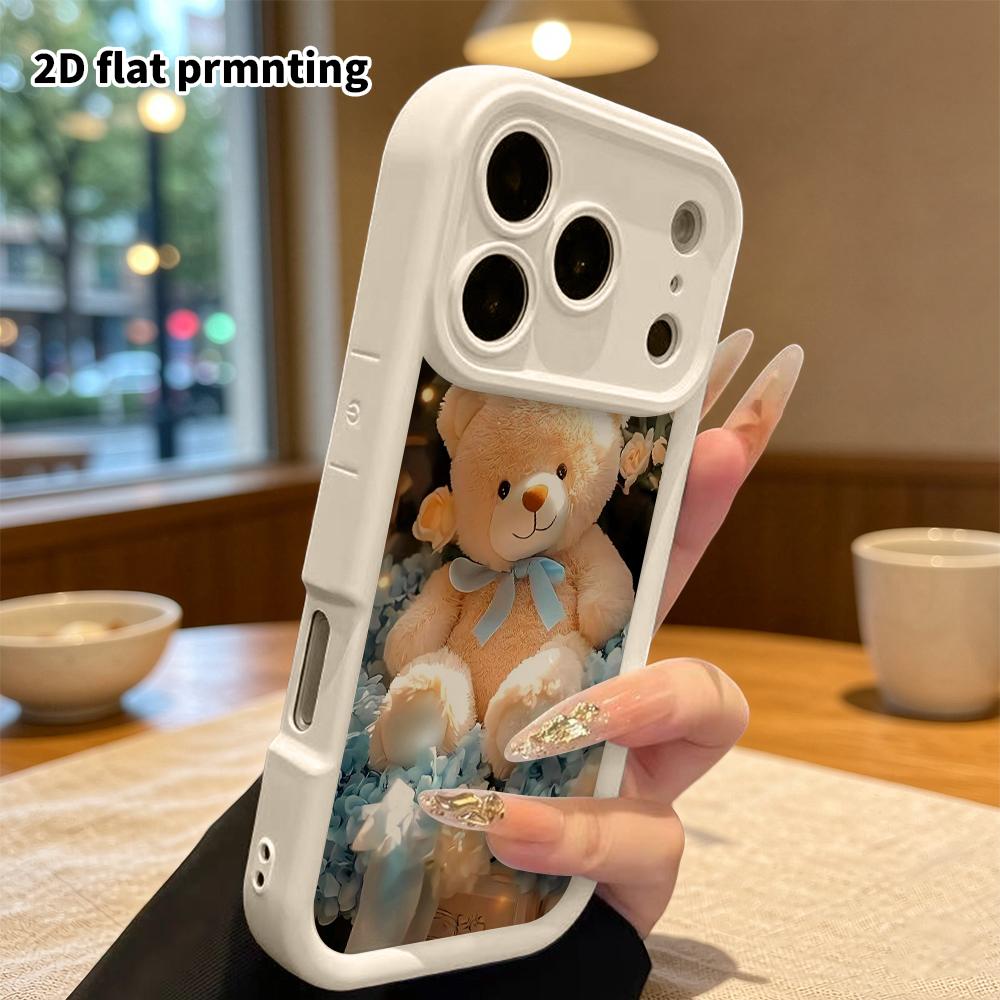 Phone case: 2D flat, compatible with iPhone 18 17 16 15 14 13 Pro protective cases, crown bear, perfect Christmas and Halloween holiday gift