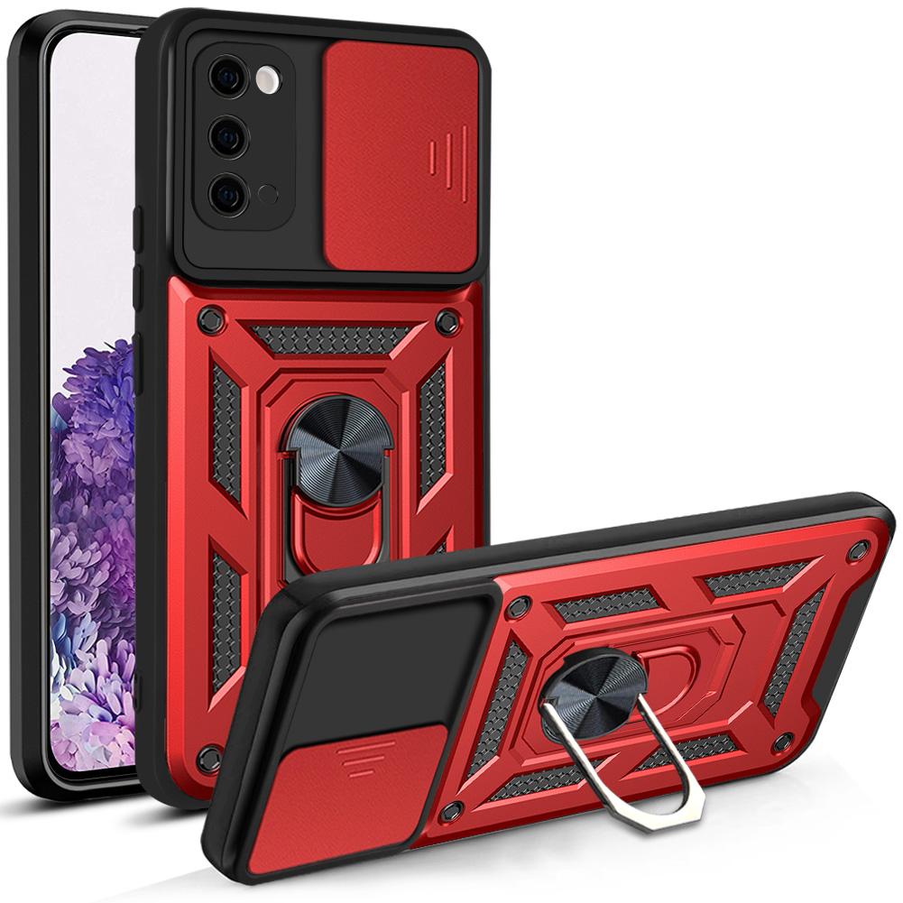 Für Samsung S20 Hülle Galaxy S20 FE Cover Galaxy S20+ Plus Magnetischer Ringhalter Rüstung Handyhülle Schiebefach Kamera Schutz Rückseite Hülle