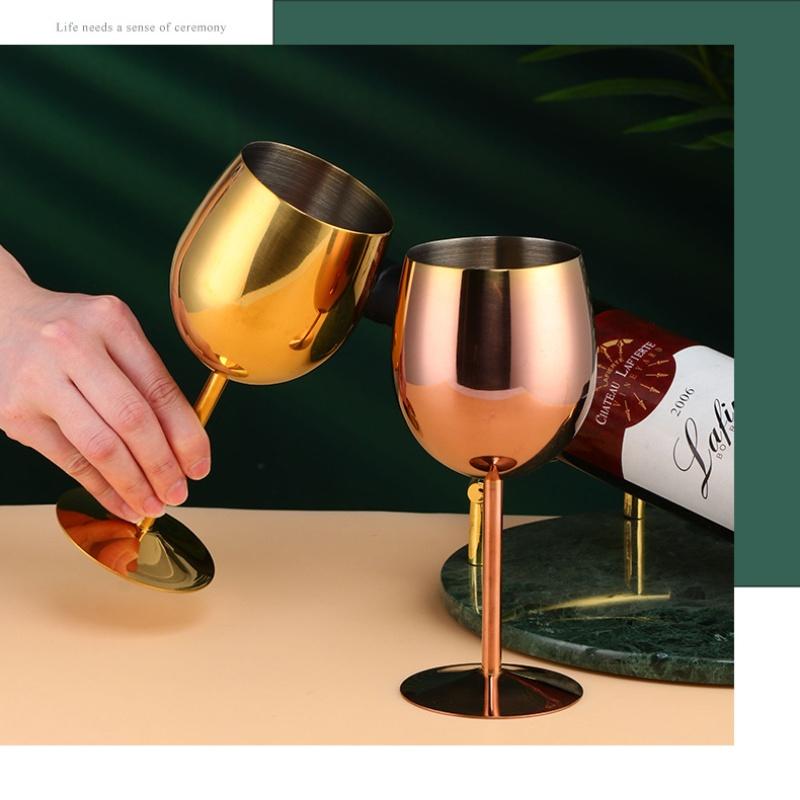 New Stainless Steel Wine Cup Cocktail Creative Metal Wine Bar Restaurant Champagne Red Wine Glass Bar Accessories
