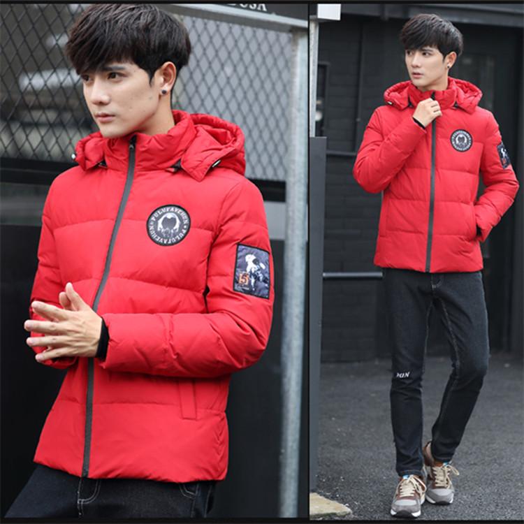 Buy Mens Winter Warm Downs Jacket Casual Thick Cotton Hat Can Be Men