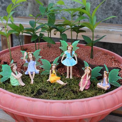 Fairy Garden Accessories Outdoor Indoor, 6Pcs Miniature Fairies Figurines For Pot Plants And Mini Garden Lawn Decorations