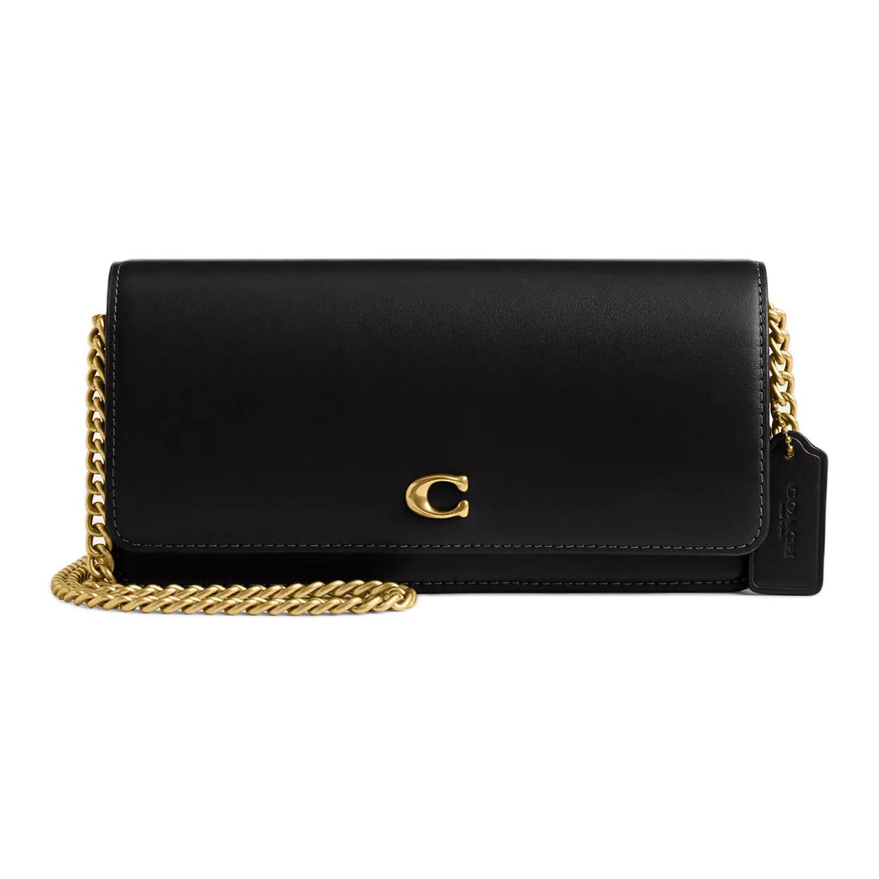 

Coach 21 Gold Metal Fastening Crossbody Wallet Women bags Black CW586-B4BK Basic Set (Bag+Dust Bag)
