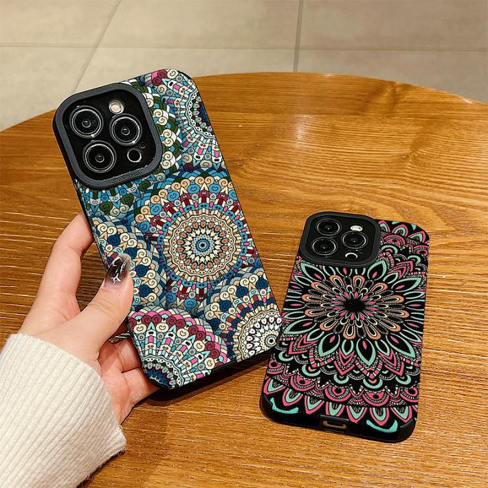 Vertical Grain Leather Shell Fashion Printed Patterned Soft Silicone Case with Camera Lens Full Protection for iPhone