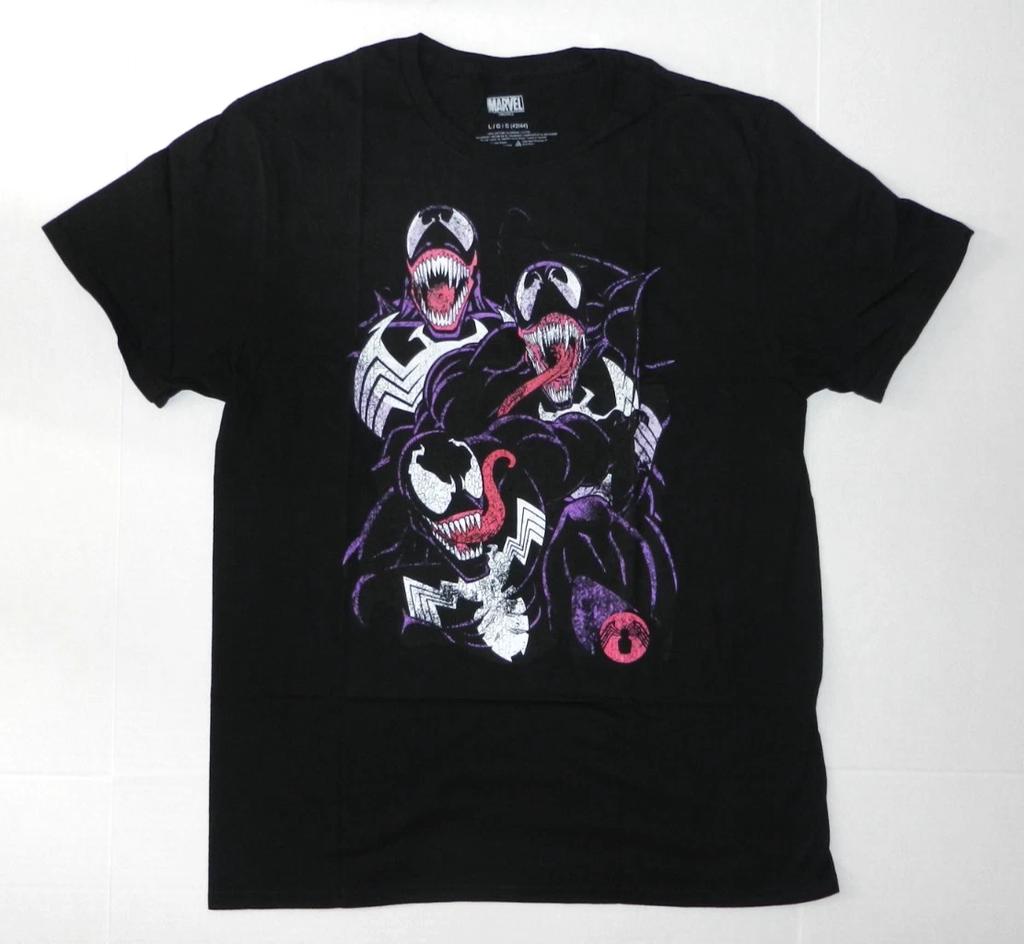 Marvel Venom Faces Black T-Shirt New