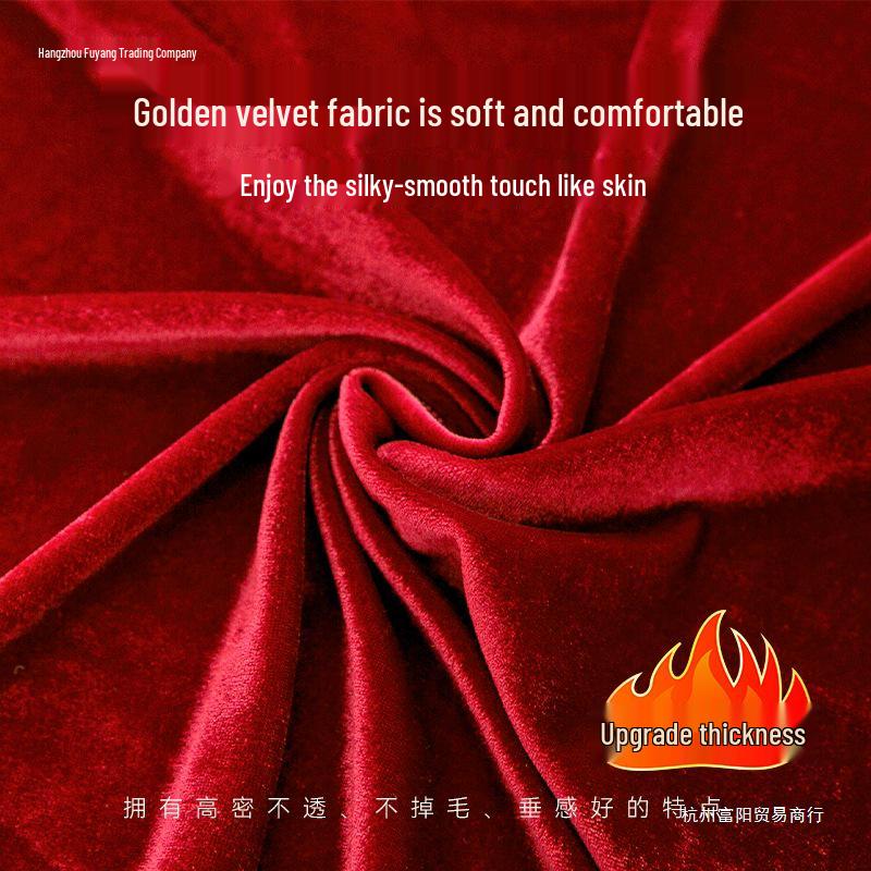 Elegant Gold Velvet Red Event Tablecloth - Perfect for Weddings, Engagements, Meetings, and More