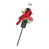 Solar Powered Cardinal Memorial Stakes with LED Cardinal Grave Markers Ground Stakes Rust-Proof for Cemetery Memorial