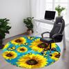 1pc Sunflowers Butterflies Office Round Area Rug, Indoor Mat Suitable For Office, Under Office Chairs Bedroom Living Room Home Decor, Room Deco