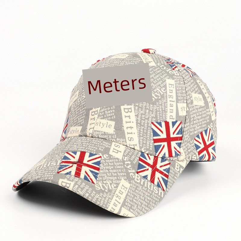 

Cross-Border New Arrival British Flag Letter Graffiti Baseball Cap Men and Women Fashion Fashion M Flag Peaked Cap Tide Gray Adjustable