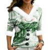 Christmas V-Neck Top with Elegant Cut for Party, Date and Everyday Wear