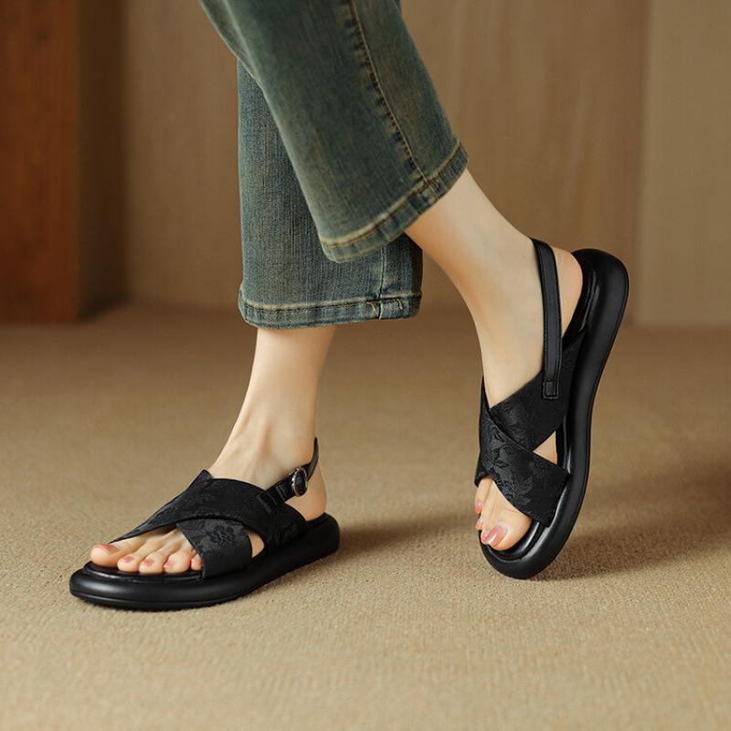 Summer Women's Platform Sandals Non-slip Rubber Soft Sole Size Round Head Women's Shoes New Casual Beach Sandals Women