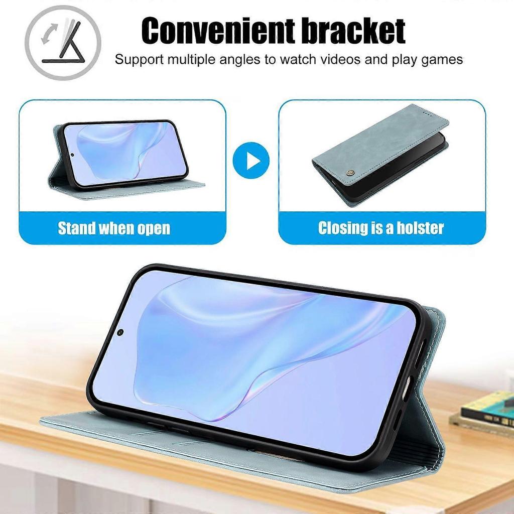 Flip-Hülle für Samsung Galaxy A12 Magnetischer Klappständer Stoßfest RFID-Blockierendes Portemonnaie Handyhülle mit Kartenschlitzen