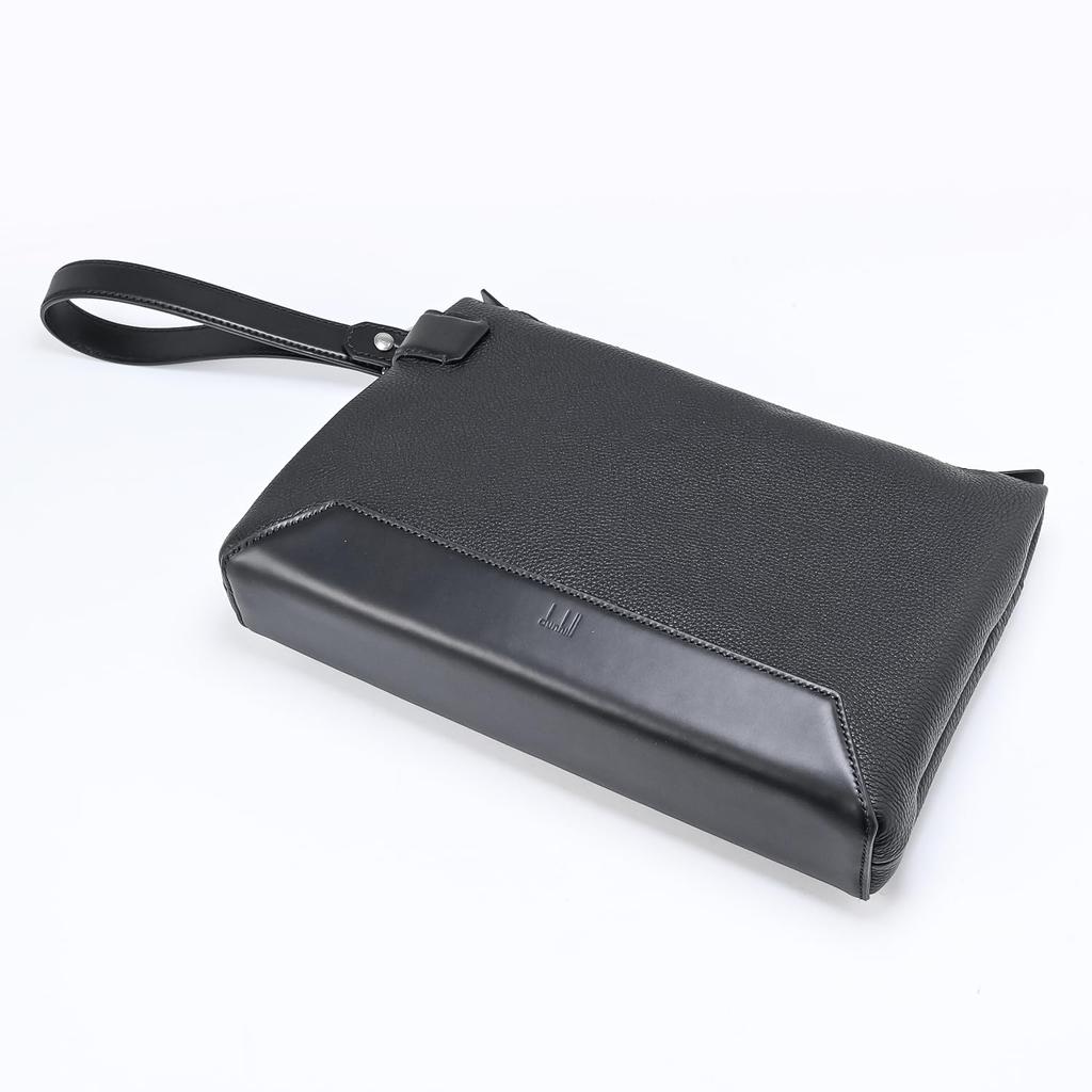 Dunhill 1893 Harness Clutch Zip Second UK Bag, Pouch, Bag, Men's, Black, 24F3136XA001, [Product Code 24F3136XA001]