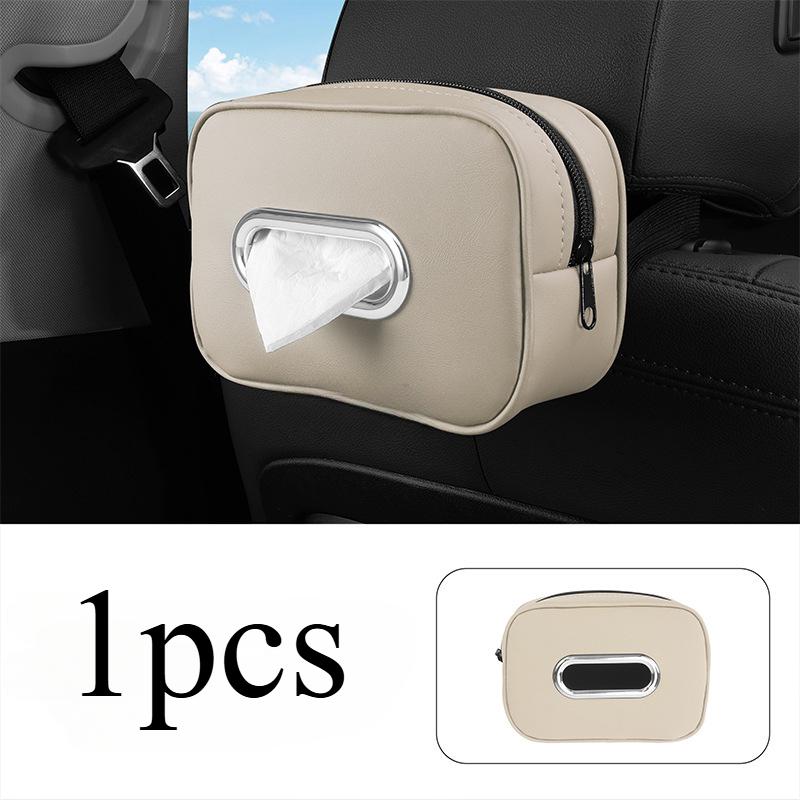 

1pcs Universal Car Interior Seat Back Tissue Storage Bag Accessories Toilet Paper Organizer бежевий