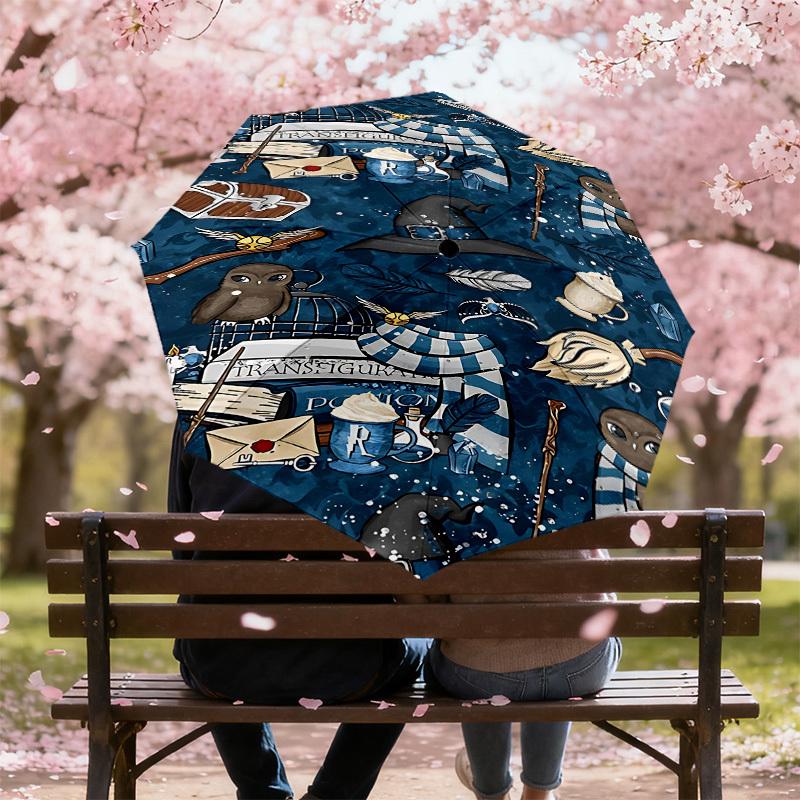 1PC Harry Potter, Spells Umbrella-8-Rib Reinforced, Automatic Open, Lightweight & Durable, Cute Fashion Accessory for Outdoor, D2627