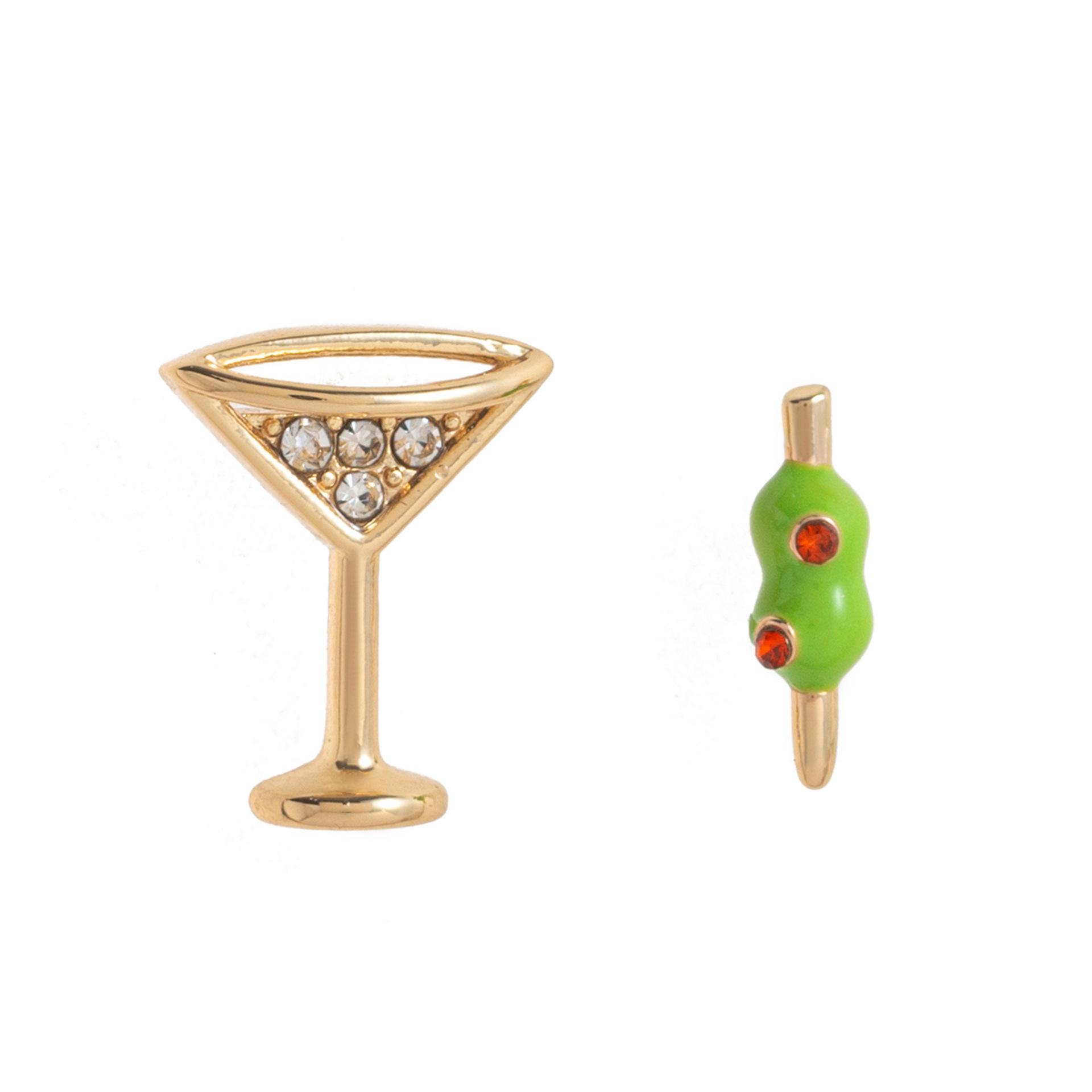 Creative Asymmetric Breakfast Stud Earrings - Cute Full Diamond Holiday Accessories