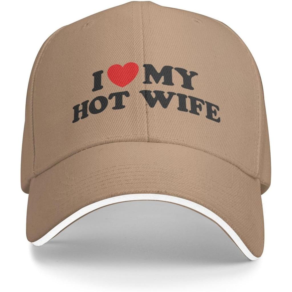 I Love My Hot Wife Graphic Baseball Cap Polyester Adjustable Casual Summer Beach Hat