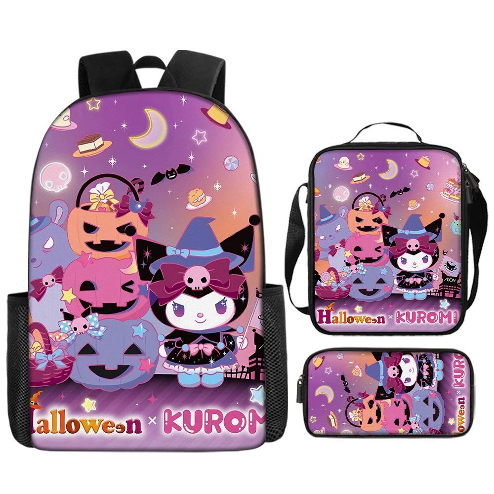 Backpack Three-Piece Set Large-Capacity Student Schoolbag Japanese Backpack Polyester Backpack Girls Bag Three piece set