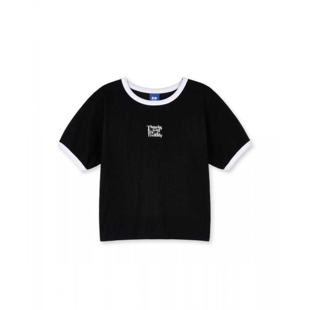 

Укороченная футболка с логотипом FREI Womens Essentials, ЧЕРНАЯ