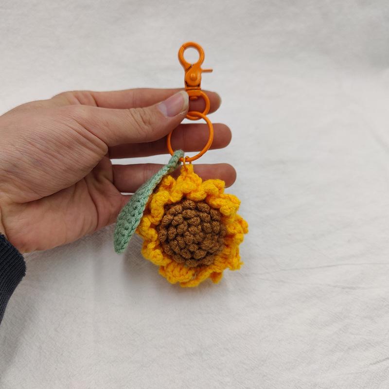 Bright Future Sunflower Crochet Bag Pendant Keychain Gift