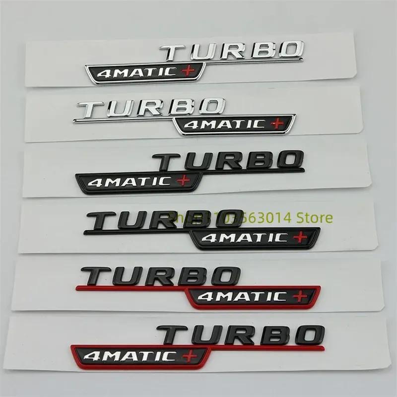 3D Flat Fo Turbo 4matic 4matic+ Plus Emblem for Mercedes Benz AMG GT E53 GLE53 A35 A45 CLA35 CLA45 GLA45 Car Fender Side Sticker