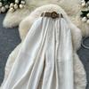 Summer Women Chic Boho Cotton Linen High Waist Wide Leg Pocket Pant Trouser With Belt For Girls
