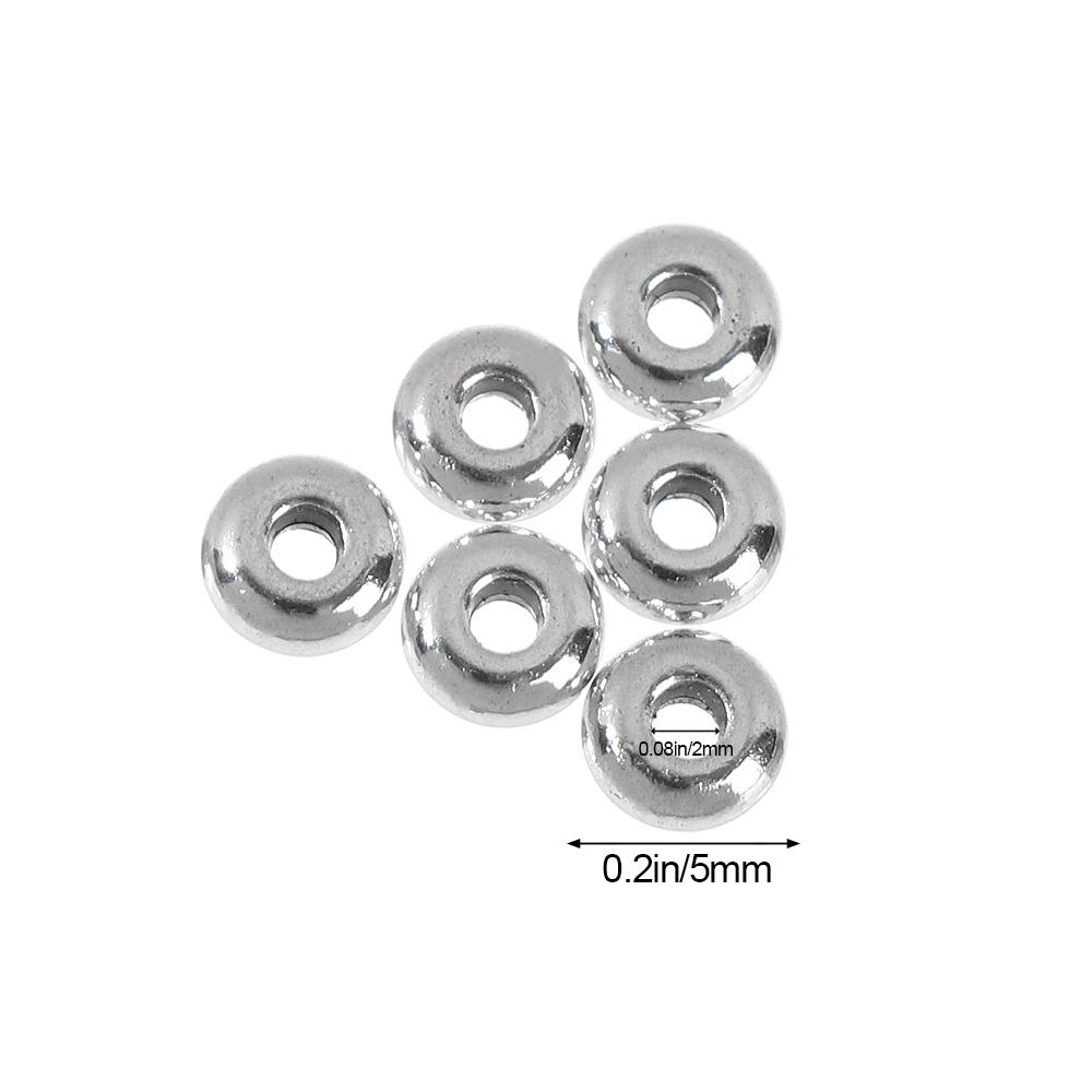 100pcs/set Wholesale Silver Stainless Steel Bracelet Components DIY Tool Spacer Beads Jewelry Making