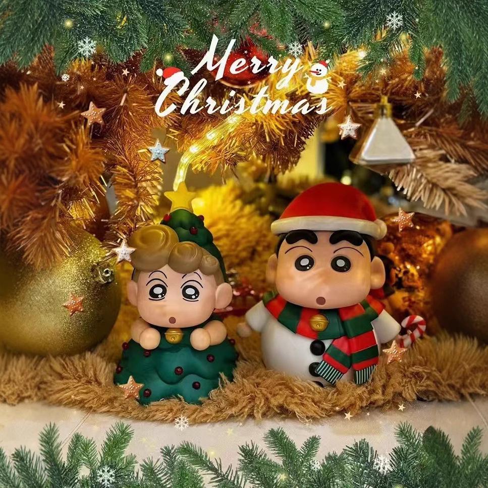

Glowing Christmas Crayon Shin-chan & Himawari Figurine Ornament Toy Gift