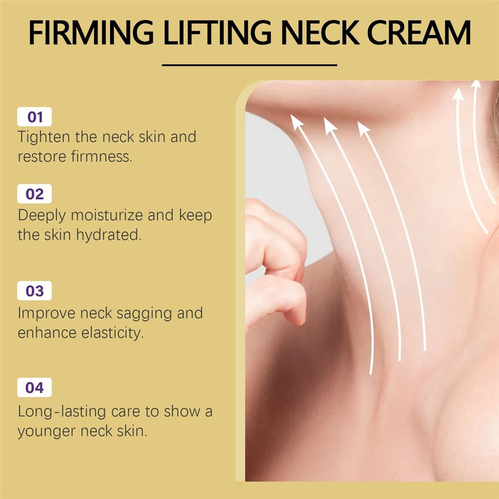 Hoygi AH-8 Firming Neck Cream with Roller Moisturizing Tightening Lotion Jawline Double Chin Lifting Massage Anti Aging Neck Skin Care