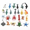 24 Stück/Set Meeresleben Tiere Koralle Oktopus Nautiloidea Krabbe Seestern Ozeane Modell Actionfiguren Pädagogische Sammlung Spielzeug Kind