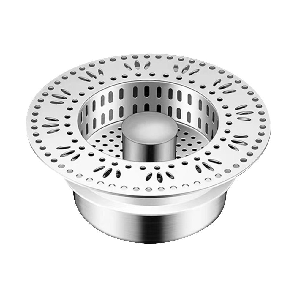 Pop-Up Sink Leak Stopper Stainless Steel Bounce Core Drainer Practical Food Catcher Strainer