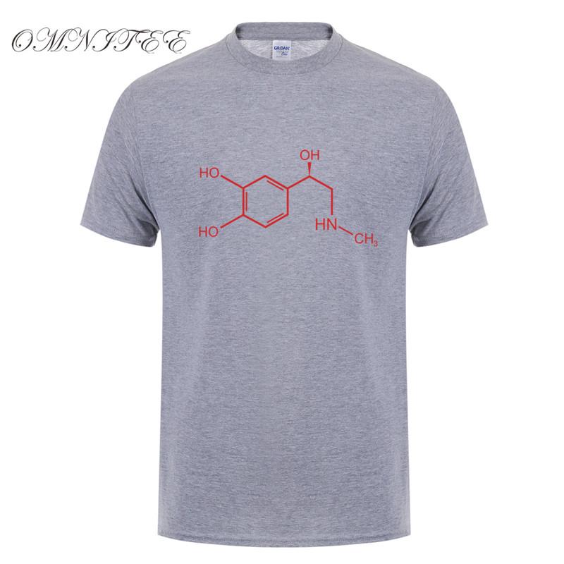 Omnitee New Adrenaline Molecular Formula T Shirt Unisex Tops Summer Style Short Sleeve Unisex Funny Epinephrine Tshirts Tee Ot572