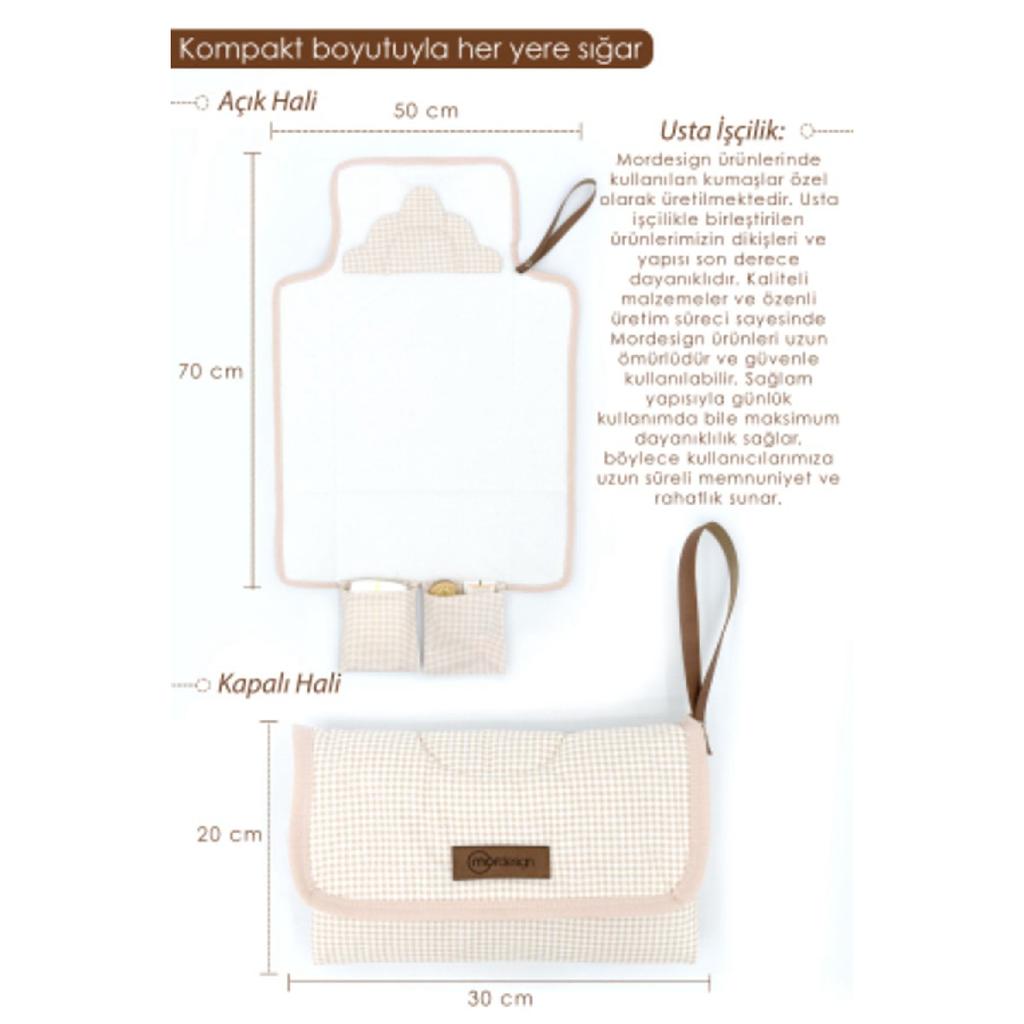 Baby Bag Diaper Mat, Diaper Changing Pad, Portable Care Bag, Clutch Series, Brown