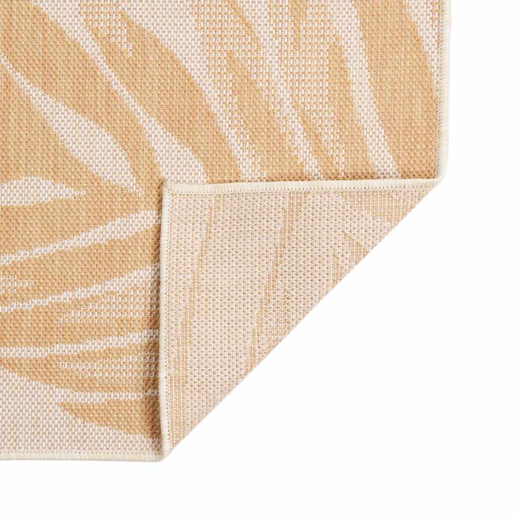 vidaXL Outdoor-Teppich Flachgewebe 120x170 cm Blattmuster