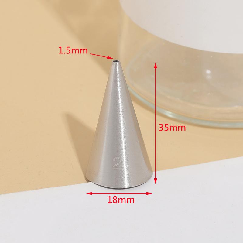 2PCS Small Round 304 Stainless Steel Piping Nozzles For Cake Decorating, DIY Baking Cream Writing Tools
