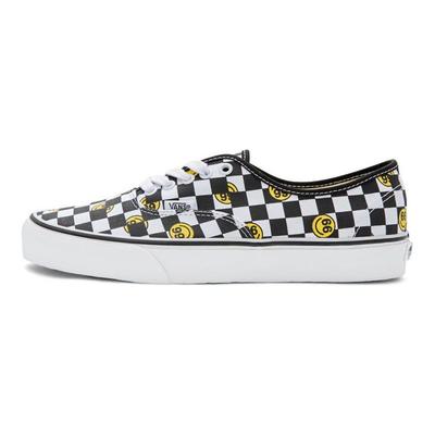 Wallpaper Authentic Checkerboard Smile Print Durable Breathable Low-Top Canvas Shoes Unisex Sneakers Black White VN000EE3BP9