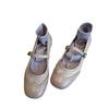 Women's high-heeled single shoes spring and summer new fashion ballet shoes retro versatile engraved shallow mouth Mary Jane shoes