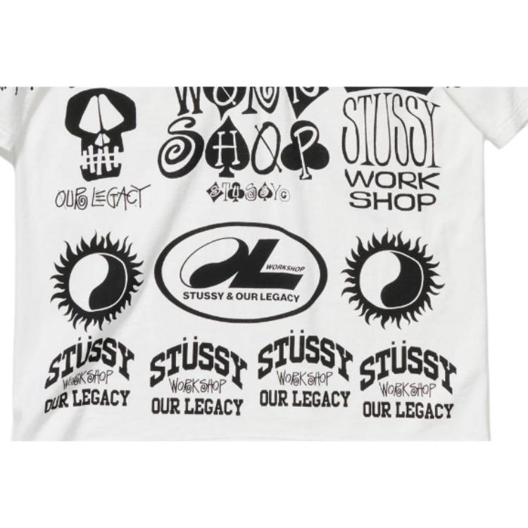 Stussy Our Legacy Collaboration SS26 Workshop Pig Dyed Tee Full Print Graffiti Loose Fit Drop Shoulder Short Sleeve T-Shirt Unisex Tops ST3904054NATL