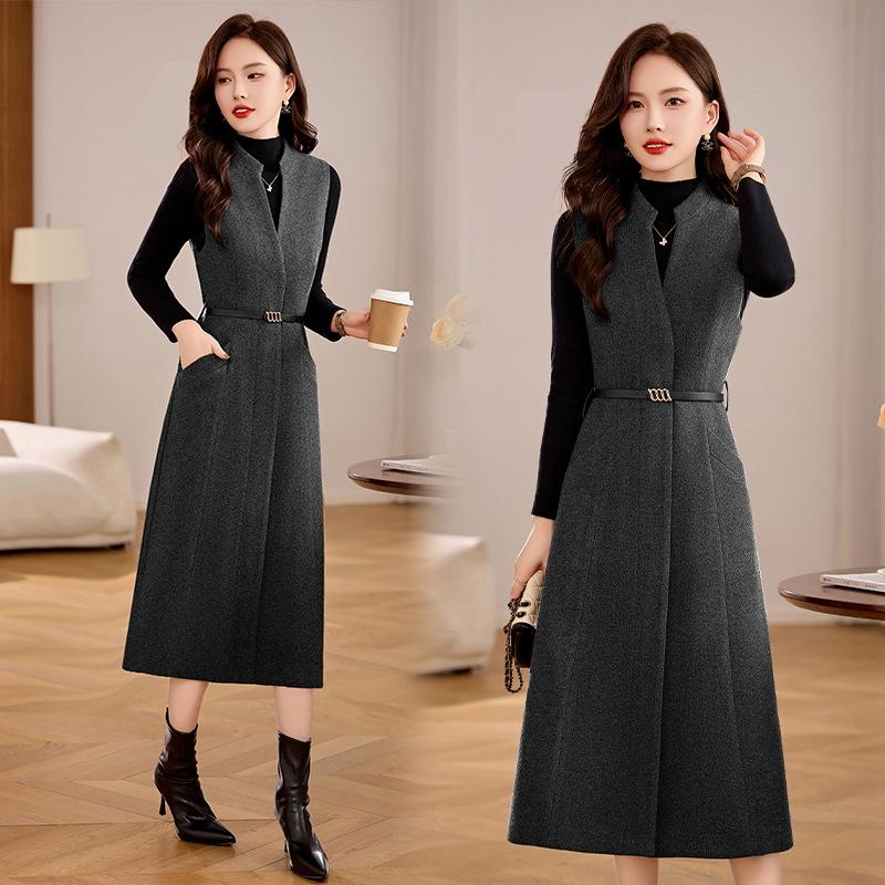 Women's 2025 Early Spring Knitted Vest & Long Dress Set XM235