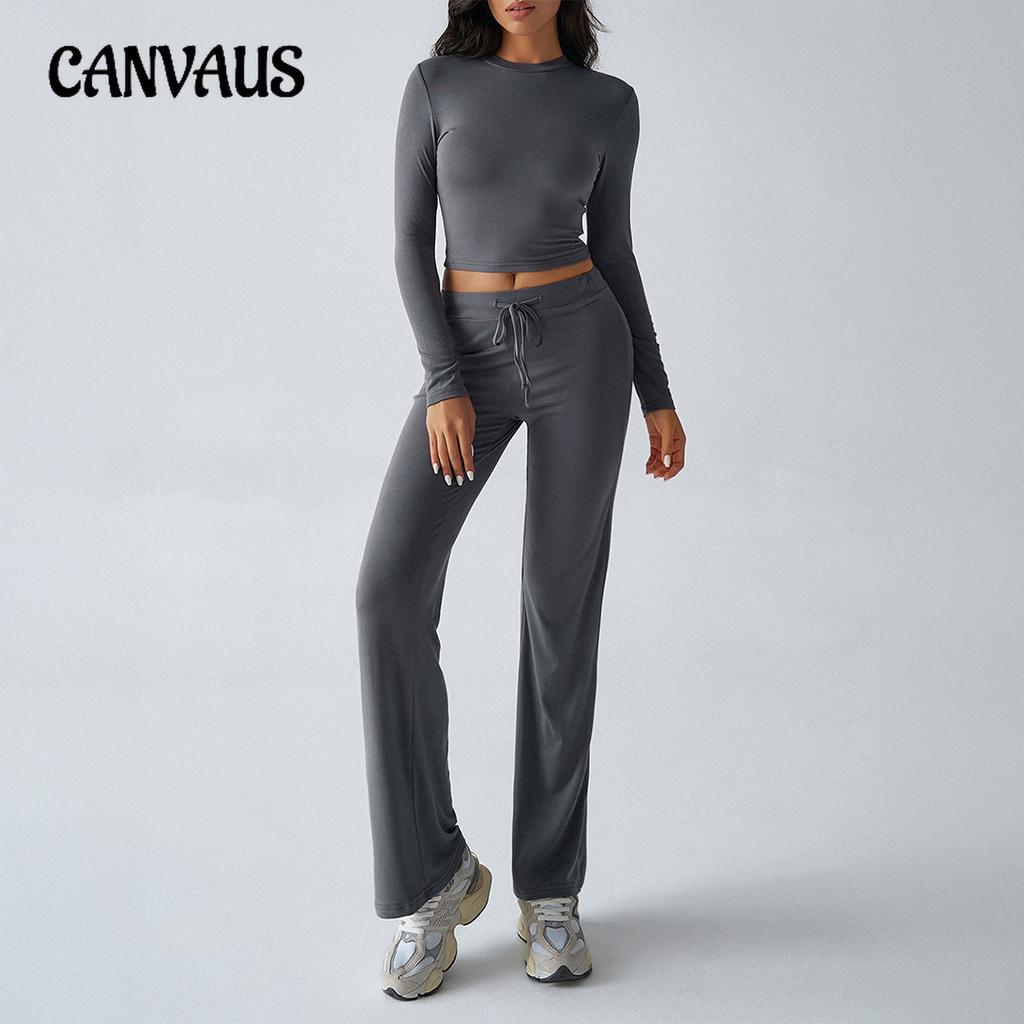 Autumn/winter Women's Y2K Casual Sports Style Slim Long Sleeve Top Lace-up Pants Suit