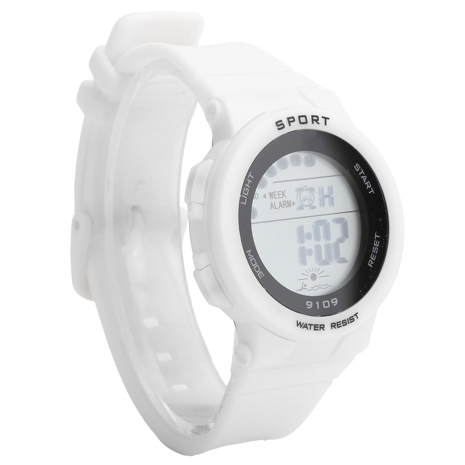 Fashionable Digital Watch Luminous Lights Waterproof Electronic Watches for Children9109 White