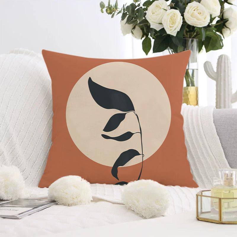 Nordischer abstrakter Kissenbezug für Sofas, moderner schlichter Kurzplüsch-Kissenbezug mit Print.